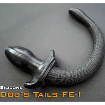 (DM5071)Silicon Puppy Tail Black Dog's Tail Latex Rubber Slave Fetish Wear
